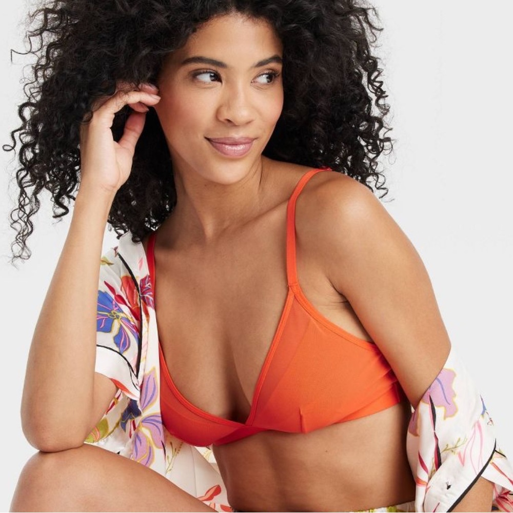 Auden Orange Mesh Bralette